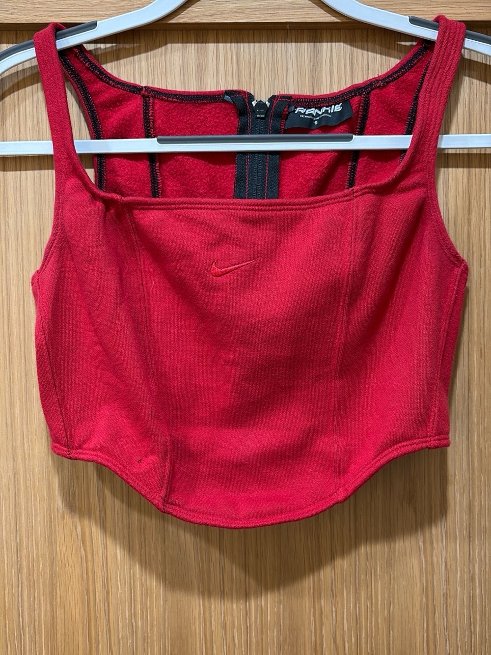 Frankie Collective Nike Red Cropped Tank Top with Embroidered Swoosh